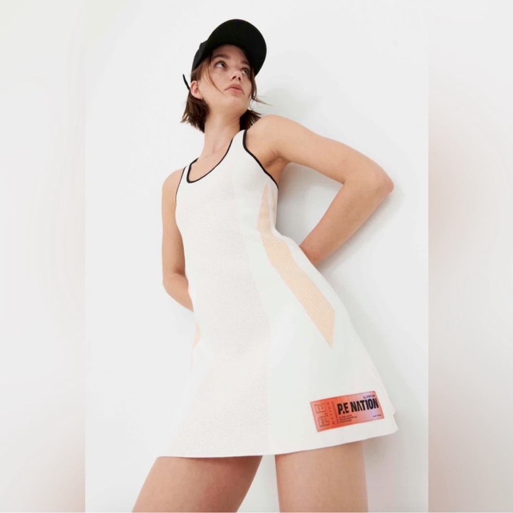 P.E.‎ Nation Backswing Dress Optic White Tennis Pickleball Mini Cutout NEW XL